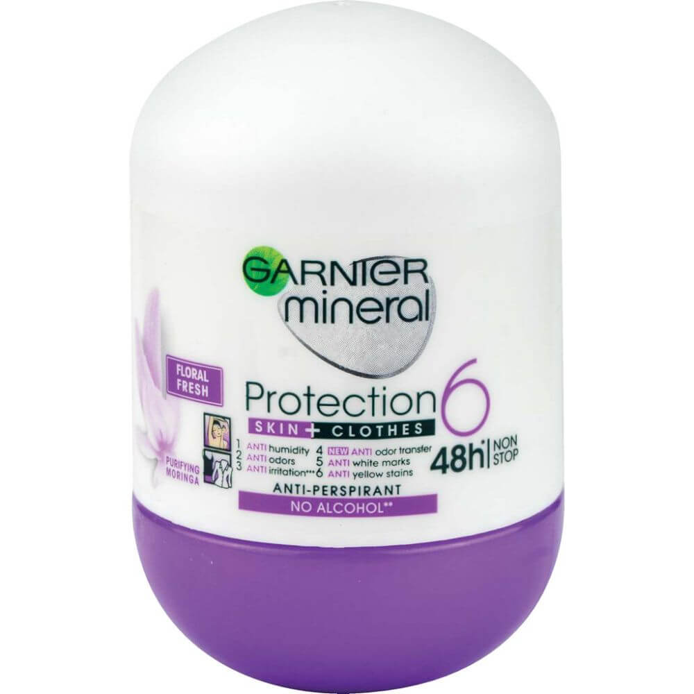 Antiperspirant RollOn Garnier Mineral Protection Floral Fresh Skin